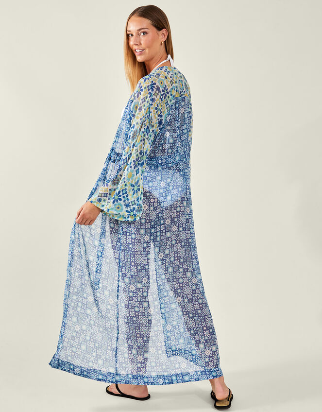 Tile Print Maxi Kaftan, Blue (BLUE), large