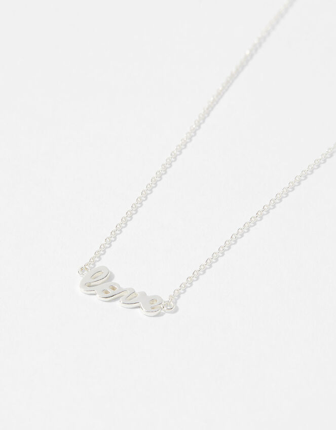 Sterling Silver Love Necklace, , large