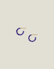 14ct Gold-Plated Small Beaded Hoops, , large