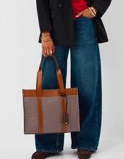 Geometric Print Shoulder Bag, , large