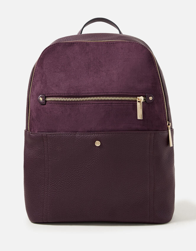 Beth Suedette Backpack , Red (BURGUNDY), large
