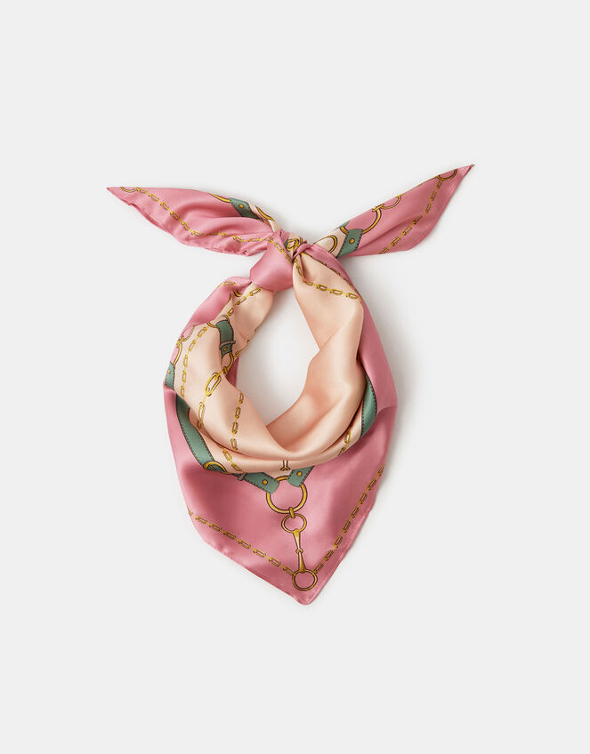 Chain Print Square Satin Scarf, , large