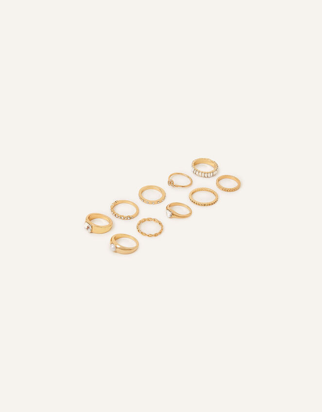 Crystal Stacking Rings 10 Pack, White (CRYSTAL), large