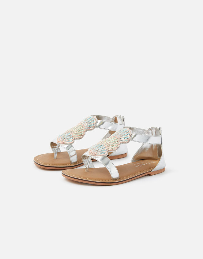 Shell Beaded Sandals, Multi (BRIGHTS-MULTI), large