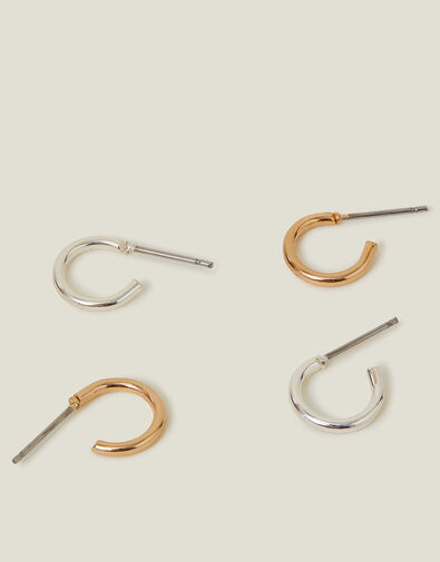 Mini Simple Hoop Earrings Set of Two, , large