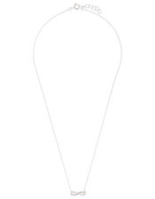 Sterling Silver Sparkle Infinity Necklace, , large