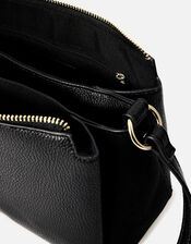 Sofia Suedette Cross Body Bag, Black (BLACK), large