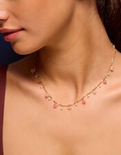14ct Gold-Plated Semi Precious Charm Necklace, , large