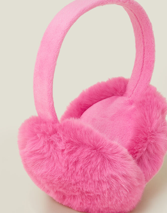 Faux Fur Earmuffs, Pink (PINK), large