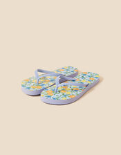 Orange and Lemon Print Flip Flops, Multi (BRIGHTS-MULTI), large