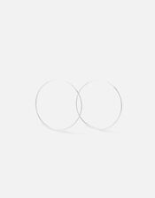 Sterling Silver Large Hoop Earrings, , large