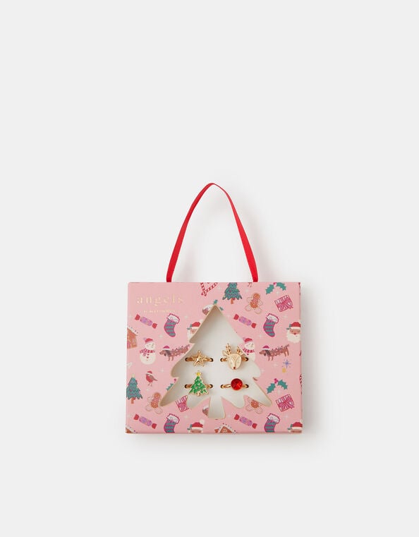 4-Pack Girls Christmas Rings, , large