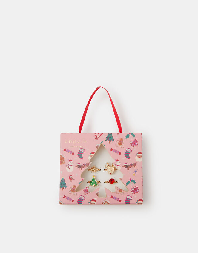 4-Pack Girls Christmas Rings, , large