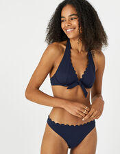 Scallop Underwired Bikini Top, Blue (NAVY), large