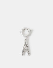 Diamanté Initial Jewellery Charm, Silver (SILVER), large
