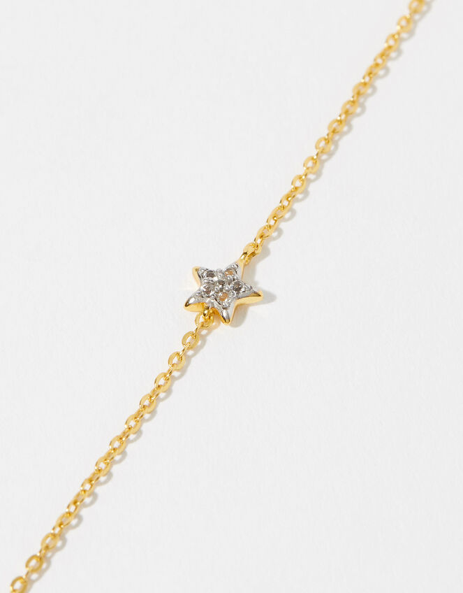 Gold Vermeil White Topaz Star Bracelet, , large