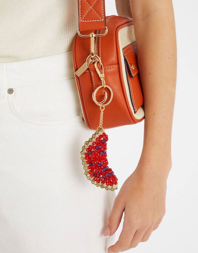Watermelon Beaded Bag Charm, , large