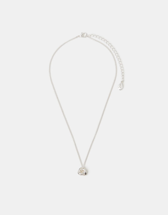 Knot Pendant Necklace, Silver (SILVER), large