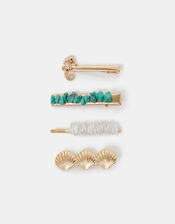 4-Pack Beach Hair Slides, , large