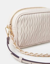 Small Ruched Crossbody Bag, Cream (CREAM), large