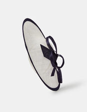 Bow Two Tone Fascinator, Blue (NAVY), large