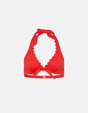 Scallop Underwired Bikini Top, Red (RED), large