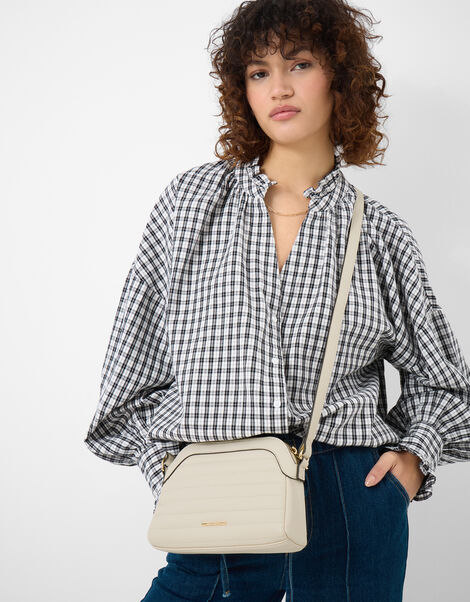 Quilted Crossbody Bag, Cream (CREAM), large