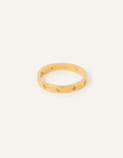 14ct Gold-Plated Sparkle Star Band Ring, Gold (GOLD), large