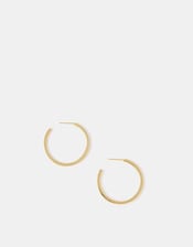 14ct Gold-Plated Pav&eacute; Hoop Earrings, , large