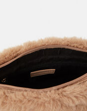 Faux Fur Chain Strap Shoulder Bag, , large