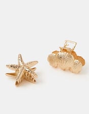 2-Pack Metal Shell & Starfish Claw Clips, , large