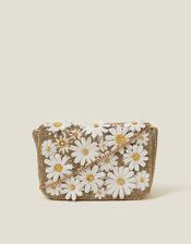 Hand-Beaded 3D Floral Clutch Bag, , large