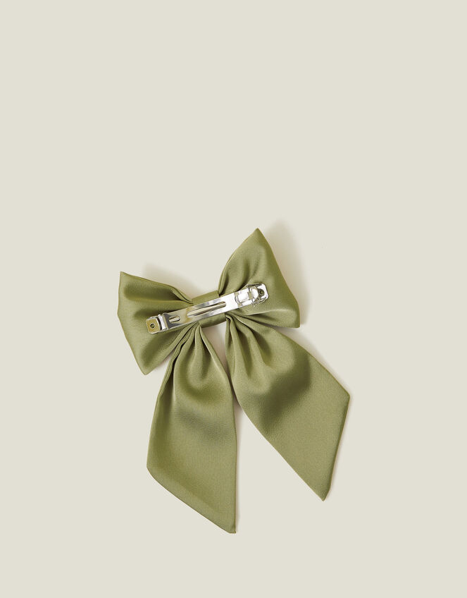 Satin Bow Hair Clip, , large