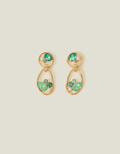 Encircled Gem Drop Earrings, , large