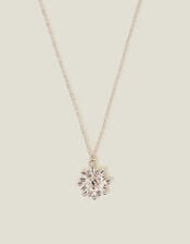 Flower Gem Pendant Necklace, , large