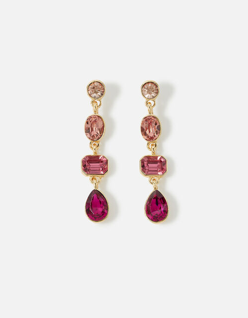 Willow Eclectic Stones Long Earring, Pink (FUCHSIA), large
