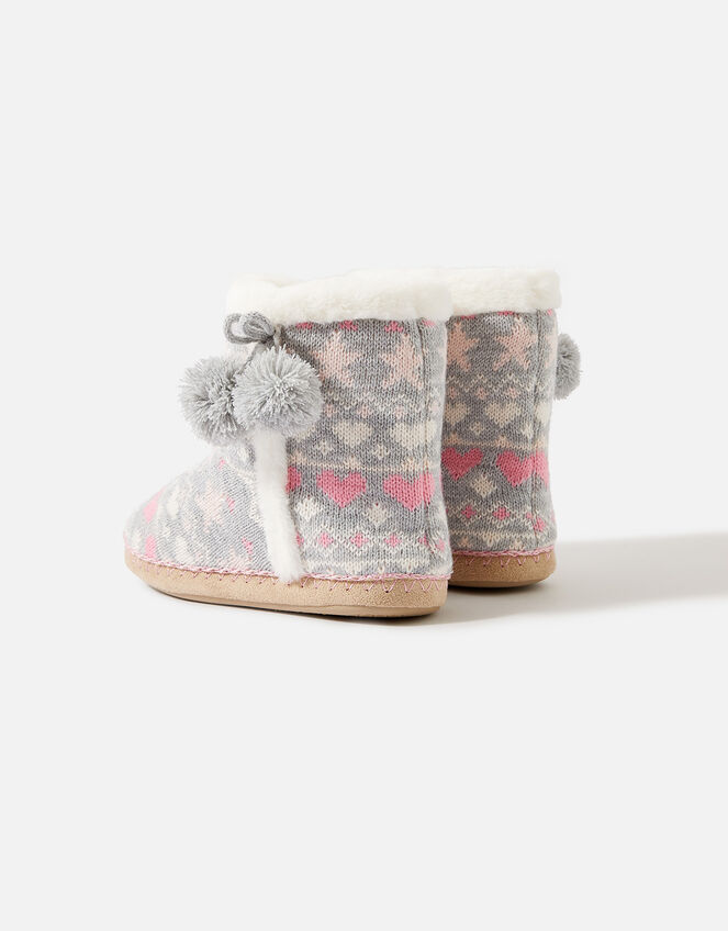 Fair Isle Knit Slipper Boots, Multi (PASTEL-MULTI), large