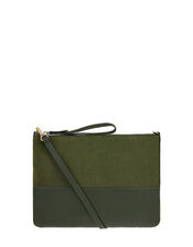 Carmela Leather Cross Body Bag, Green (KHAKI), large