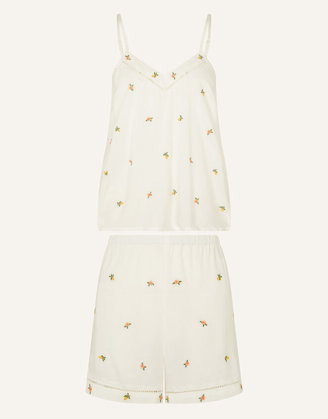 Lemon and Oranges Vest Pyjama Set, Ivory (IVORY), large