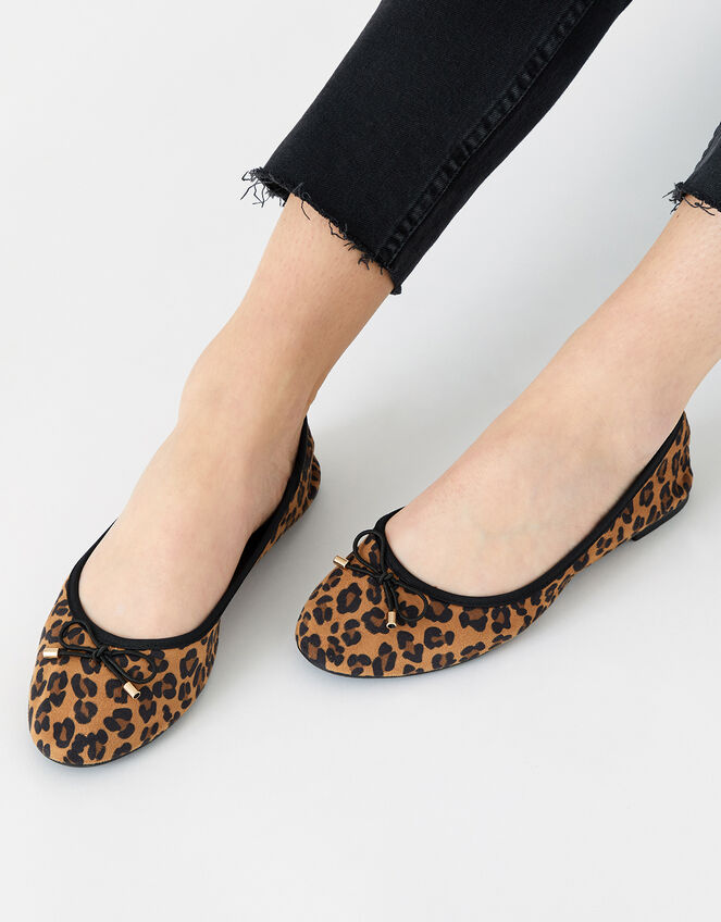 Sophia Leopard Bow Ballerina Flats, Leopard (LEOPARD), large