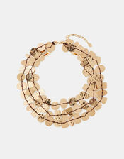 Textured Disc Layered Necklace, , large