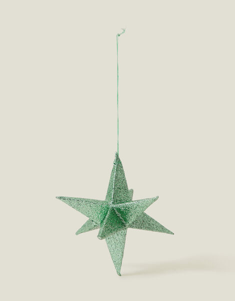 Paper Sparkle Star Decoration, Duck Egg (DUCK EGG), large