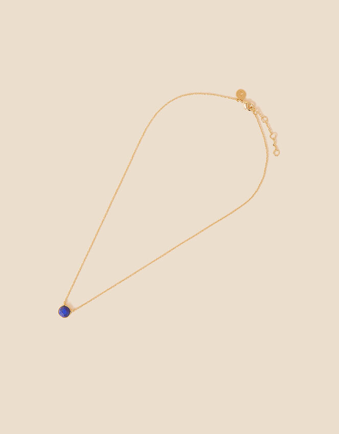 Gold-Plated Birthstone Facet Gem Pendant Necklace, Multi (BRIGHTS-MULTI), large
