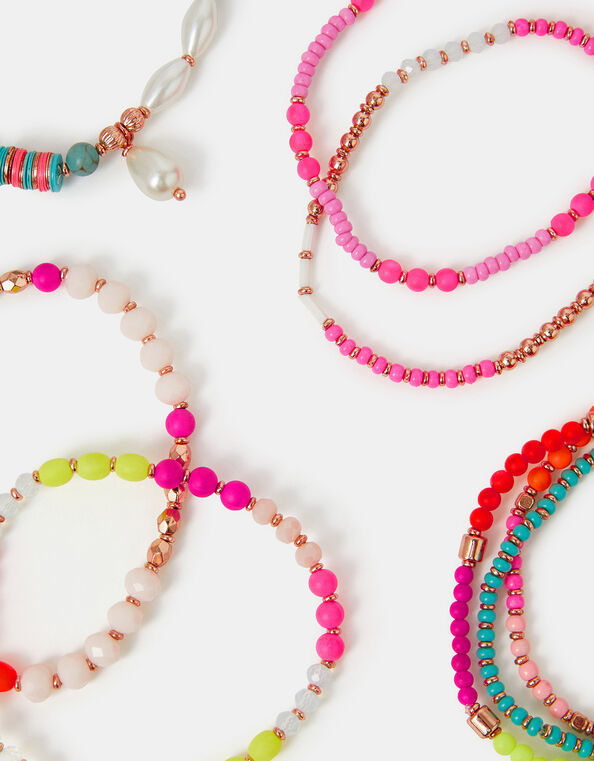 Neon Beaded Stretch Bracelet Multipack, , large