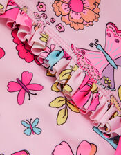 Girl Retro Bloom Long Sleeve Swimsuit, Multi (BRIGHTS MULTI), large