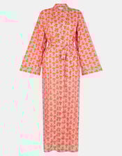 Marigold Print Dressing Gown, Pink (PINK), large
