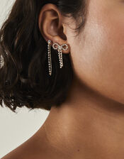 6-Pack Diamante Bow Drop and Stud Earrings, , large