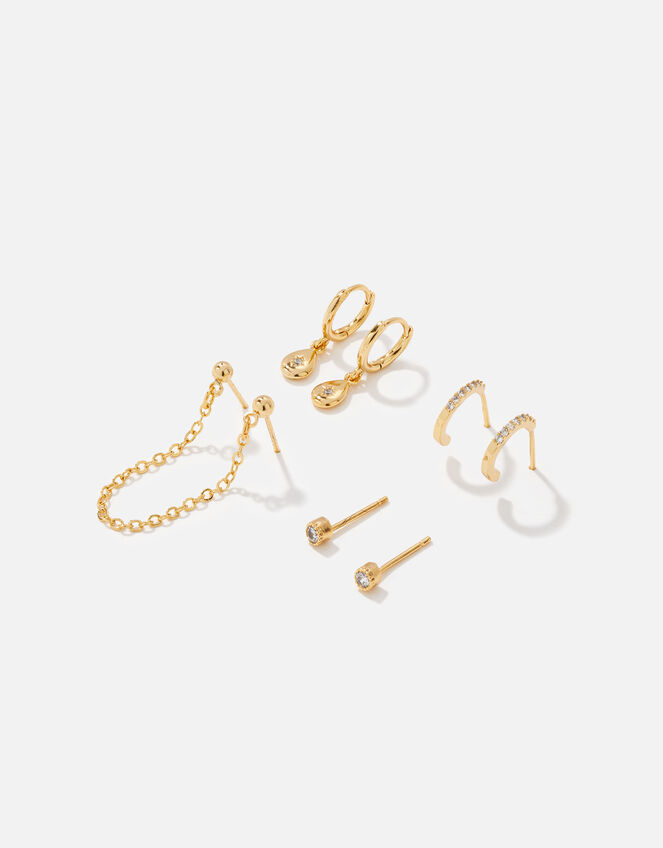 Gold-Plated Sparkle Earring Set, , large
