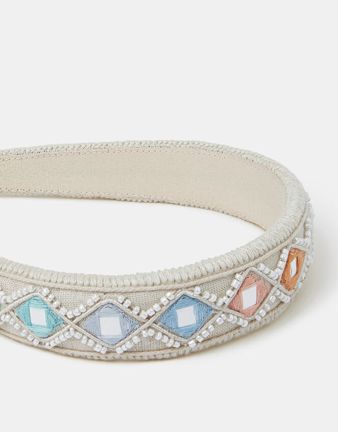 Mirror Embellished Headband, , large