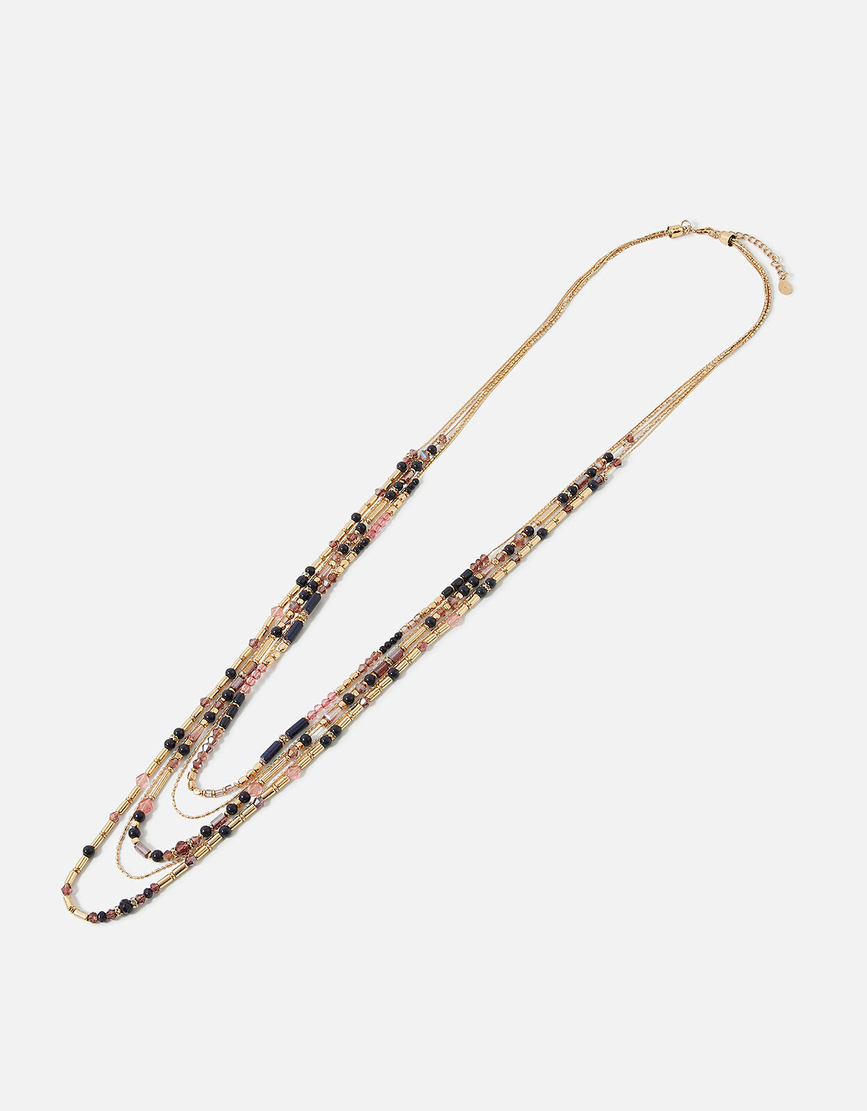 Amber Mixed Bead Layered Necklace 